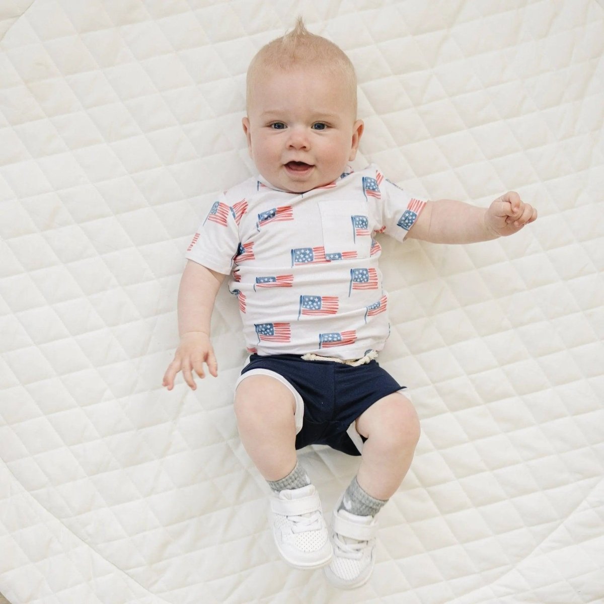 Little Joy Co. Navy Blue Bamboo Track Shorts For Comfort And Flexibility - Everetts Place Boutique - 