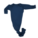 Three Little Tots Navy Blue Knotted Newborn Baby Gown - 