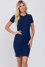PinkBlush Navy Blue Ribbed Fitted Maternity DressEveretts Place