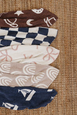 Mebie Baby Navy Checkered Plush Baby and Toddler Swaddling Blanket - 