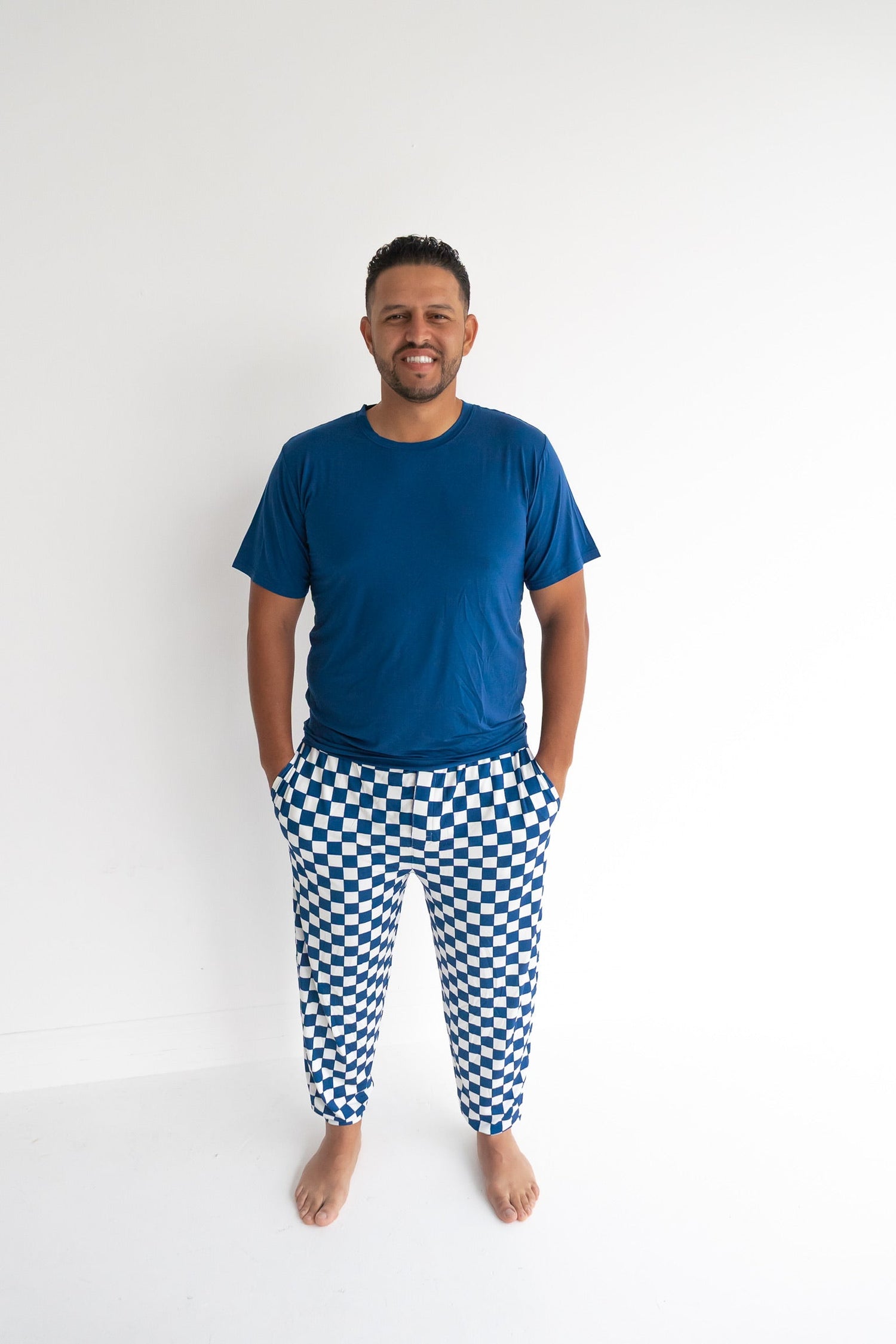 DREAM BIG LITTLE CO NAVY CHECKERS MEN'S DREAM JOGGER SETEveretts Place