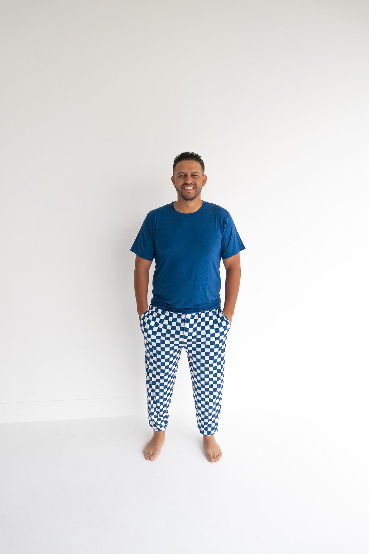 DREAM BIG LITTLE CO NAVY CHECKERS MEN'S DREAM JOGGER SETEveretts Place