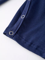 Rylee Faith Designs Navy Christmas Santa Sleigh Baby Romper for Boys Cozy - Everetts Place Boutique - 