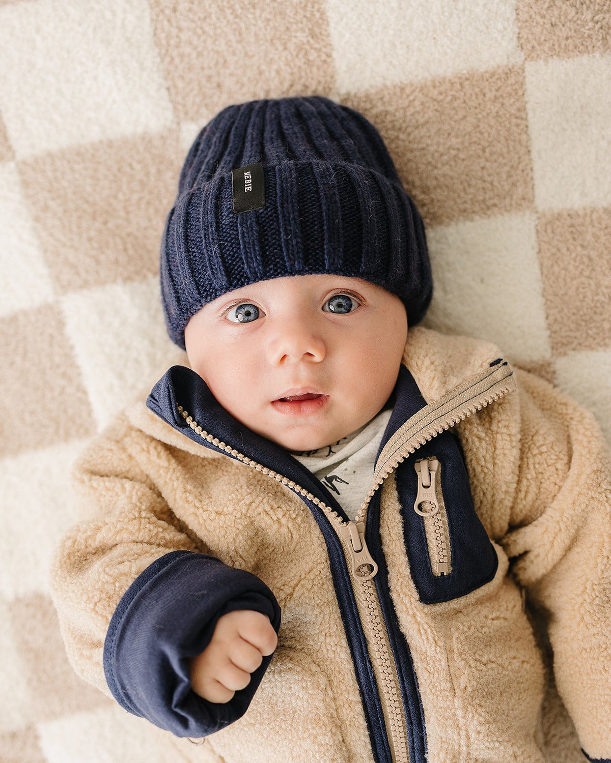 Mebie Baby Navy Chunky Knit Beanie - 