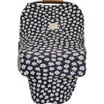 Mebie Baby Navy Daisy Ribbed Bamboo Multi - Use Cover - 