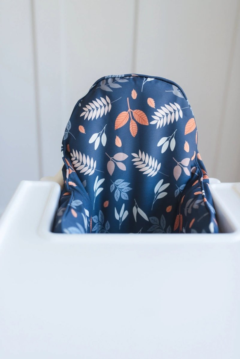 Little Joy Co. Navy Fall Leaves Cushion Cover For IKEA Antilop Highchair - Everetts Place Boutique - 