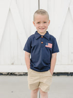 Mebie Baby Navy Flag PoloEveretts Place
