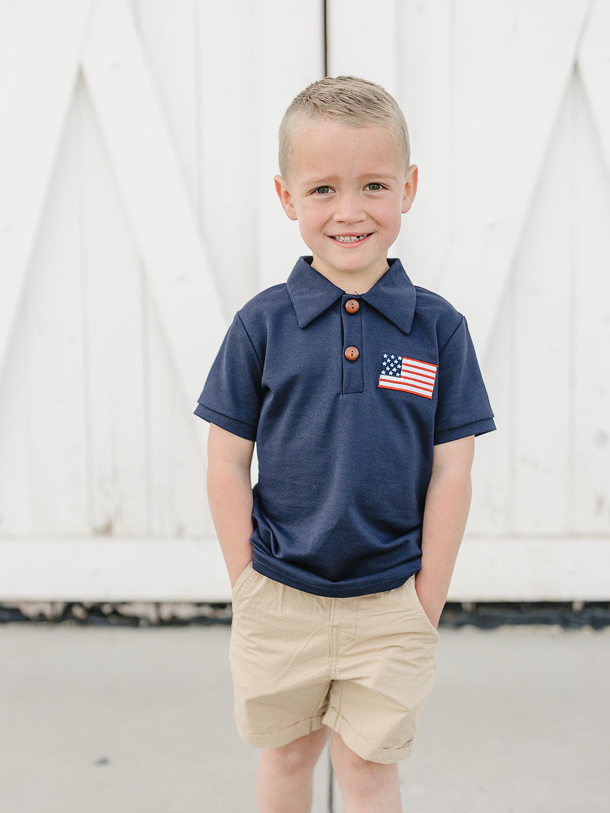 Mebie Baby Navy Flag PoloEveretts Place