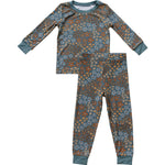 Mebie Baby Navy Floral Bamboo Cozy Sleep Set For Babies And Toddlers 6 Months To 5 Years - 