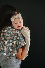 Mebie Baby Navy Floral Muslin Burp Cloth For Baby By Mebie Baby Soft And Absorbent - 