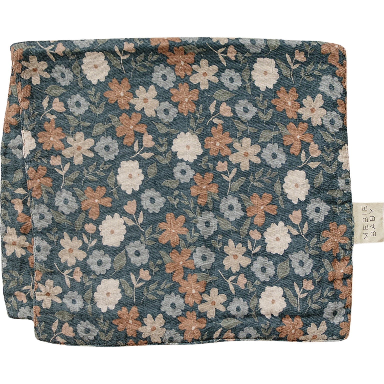 Mebie Baby Navy Floral Muslin Burp Cloth For Baby By Mebie Baby Soft And Absorbent - 