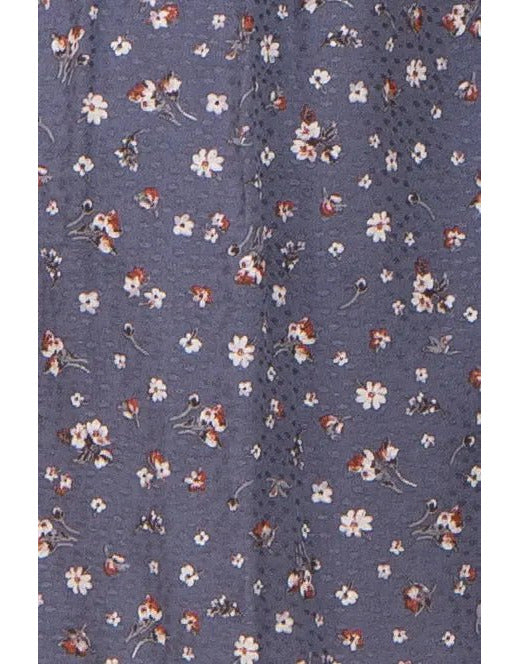 PinkBlush Navy Floral Ruffle Sleeve Smocked Dress (view 4 of 5)