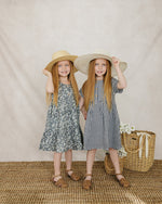 Mebie Baby Navy Gingham Linen Cotton Dress - 