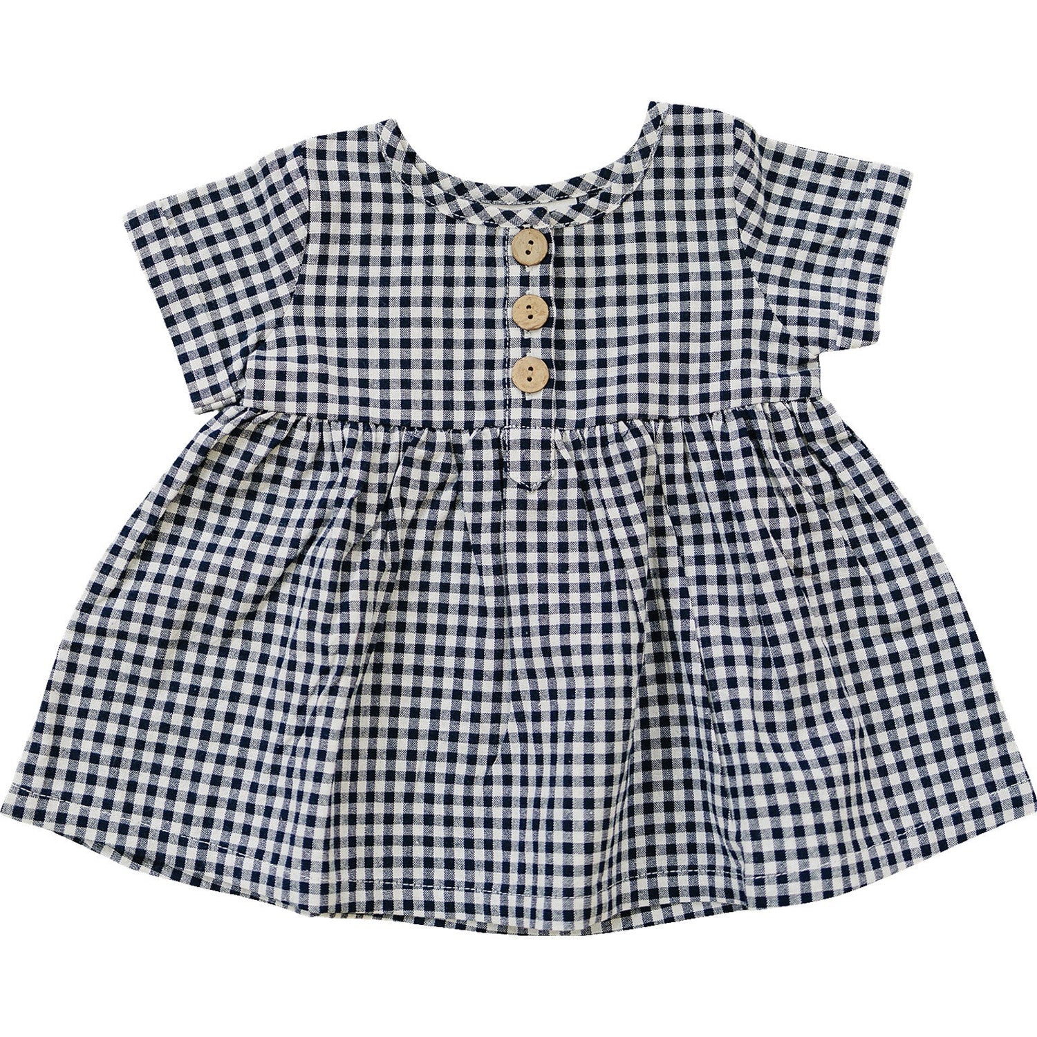 Navy Gingham Linen Cotton Dress - Baby & Toddler Clothing, One-piece garment, Plaid, Day Dress, Child | Everetts Place