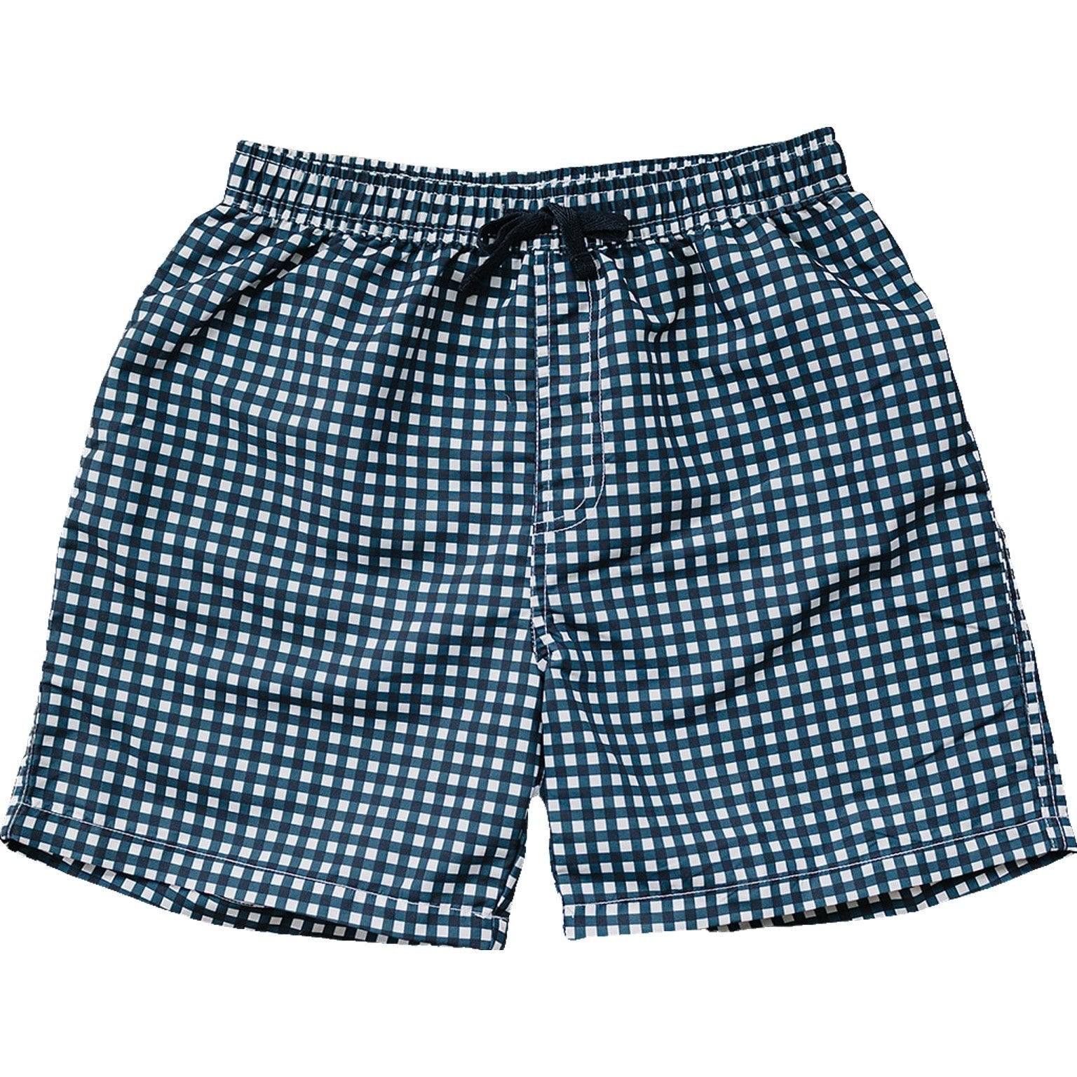 Mebie Baby Navy Gingham Mens Swim Shorts For Adults Classic Comfort - 
