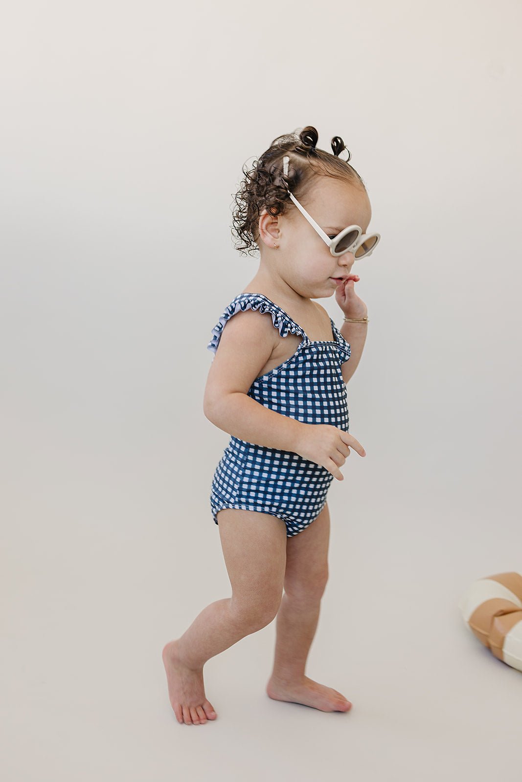 Mebie Baby Navy Gingham One - Piece - 