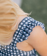 Mebie Baby Navy Gingham One - Piece - 