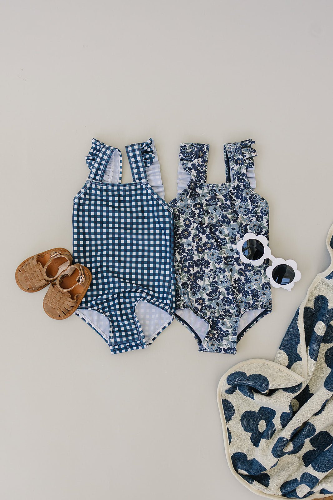 Mebie Baby Navy Gingham One - Piece - 
