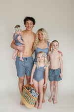 Mebie Baby Navy Gingham One - Piece - 