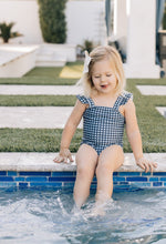 Mebie Baby Navy Gingham One - Piece - 