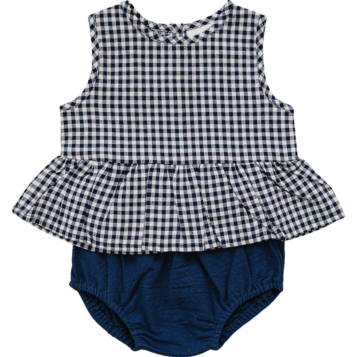 Navy Gingham Peplum Set - Baby & Toddler Clothing, Child, Plaid, Toddler, Tartan | Everetts Place