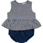 Navy Gingham Peplum Set - Baby & Toddler Clothing, Child, Plaid, Toddler, Tartan | Everetts Place