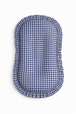 Little Mae & Co Navy Gingham Ruffle Baby Lounger CoverEveretts Place