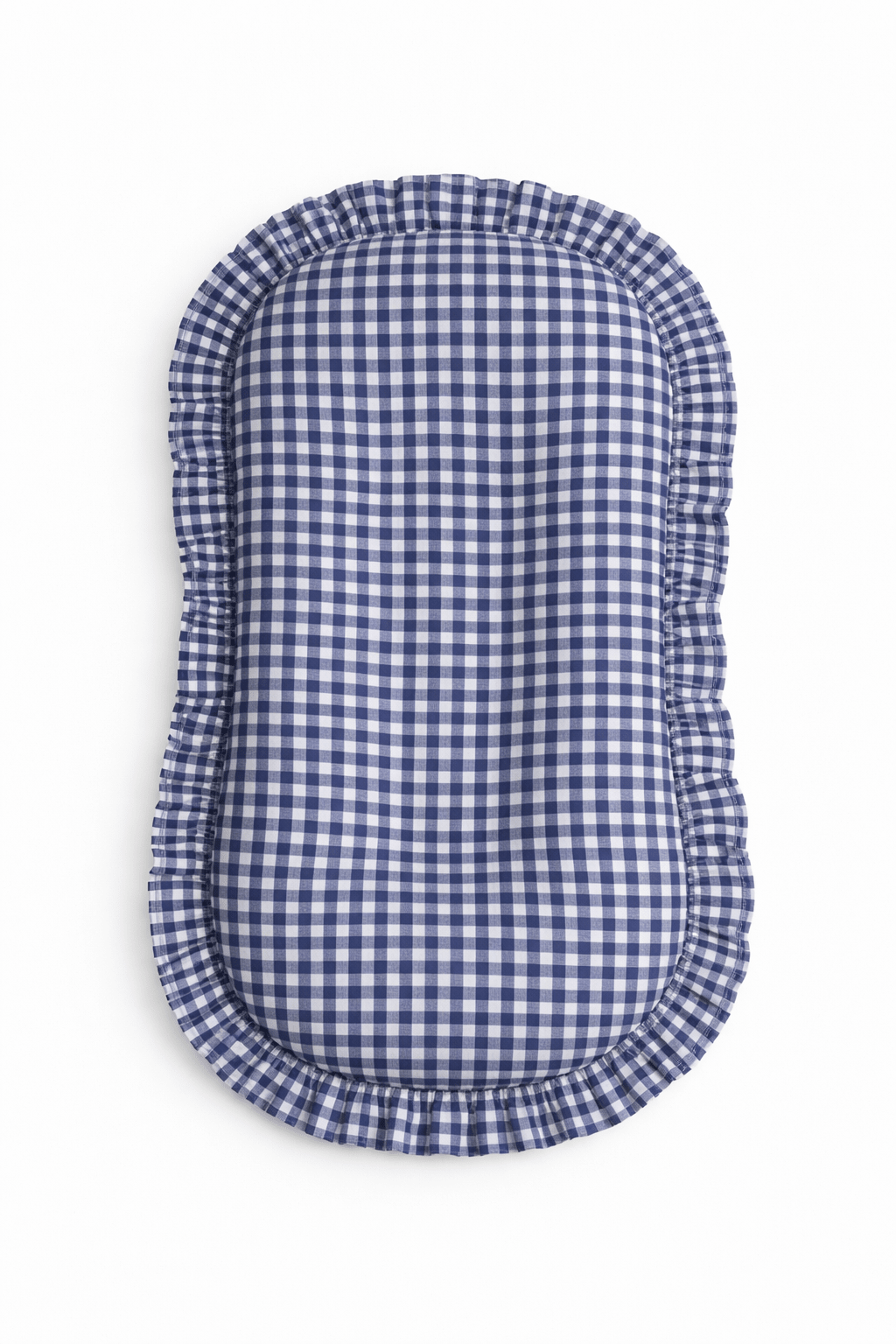 Little Mae & Co Navy Gingham Ruffle Baby Lounger CoverEveretts Place