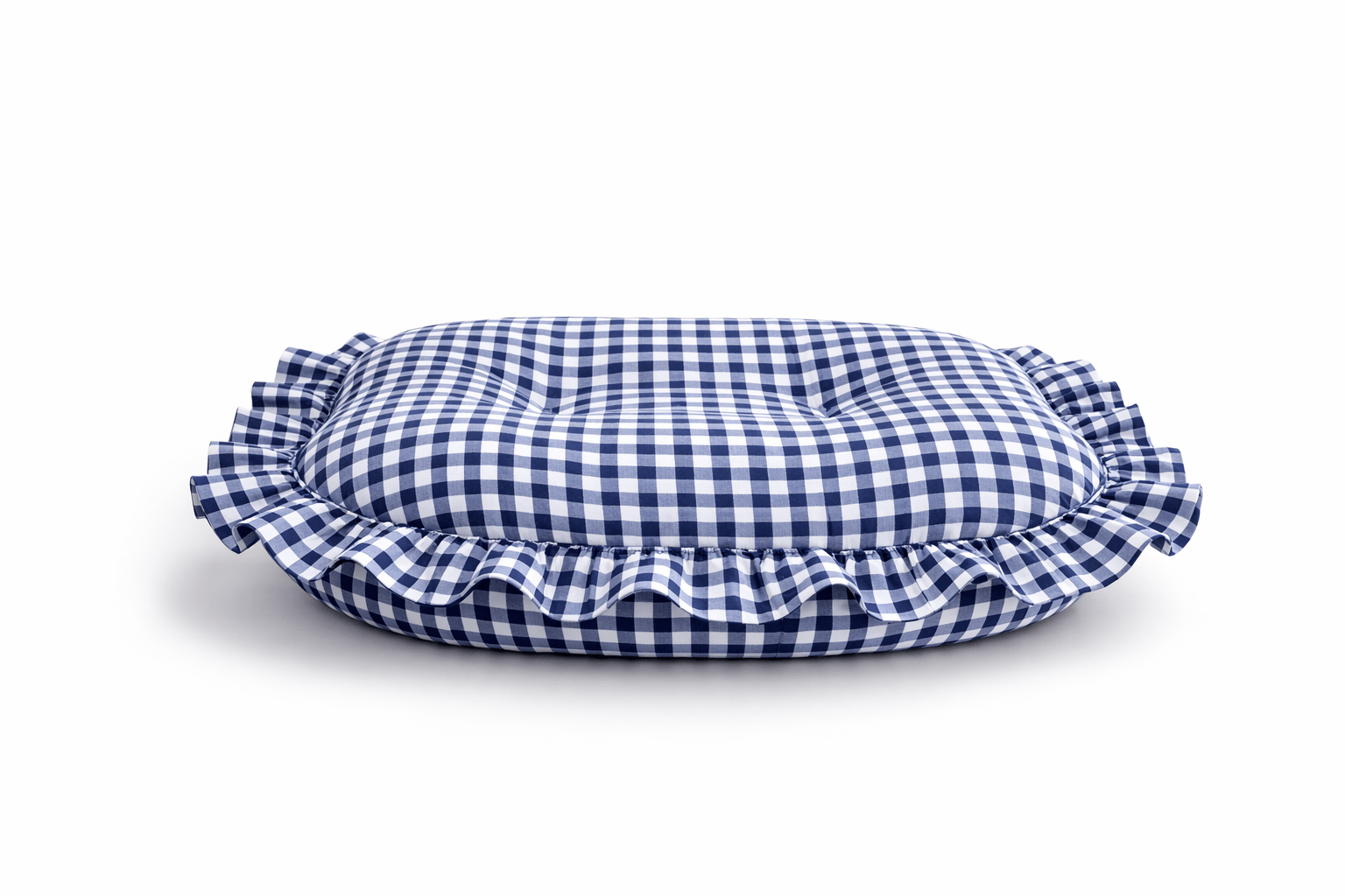 Little Mae & Co Navy Gingham Ruffle Baby Lounger CoverEveretts Place