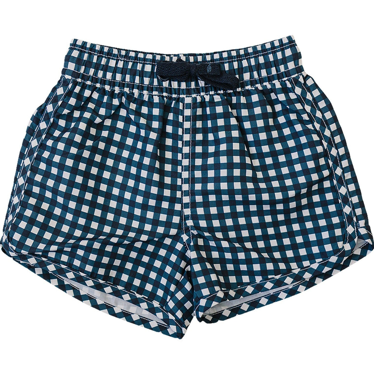 Navy Gingham Swim Shorts - Plaid, Active Shorts, Baby & Toddler Clothing, Trunks, Tartan | Everetts Place