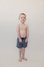 Mebie Baby Navy Gingham Swim Shorts - 