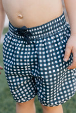 Mebie Baby Navy Gingham Swim Shorts - 