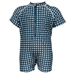 Mebie Baby Navy Gingham Zipper Swimsuit For Babies By Mebie Baby - 