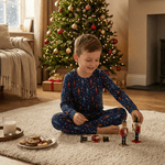 Sweet Bamboo Navy Nutcracker Big Kid Pajama - 