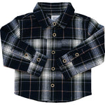 Mebie Baby Navy Plaid Button Up Shirt - 