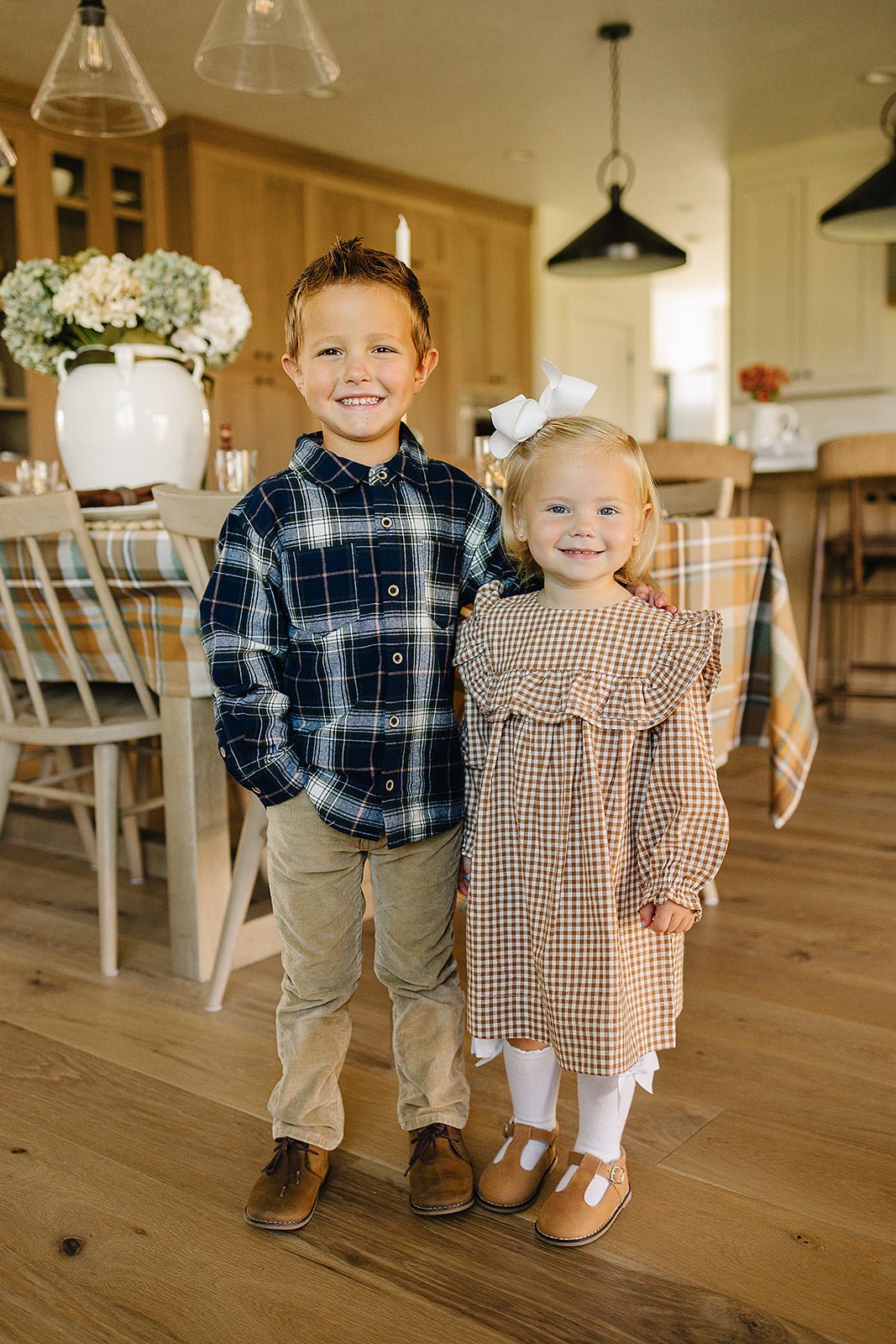 Mebie Baby Navy Plaid Button Up Shirt - 