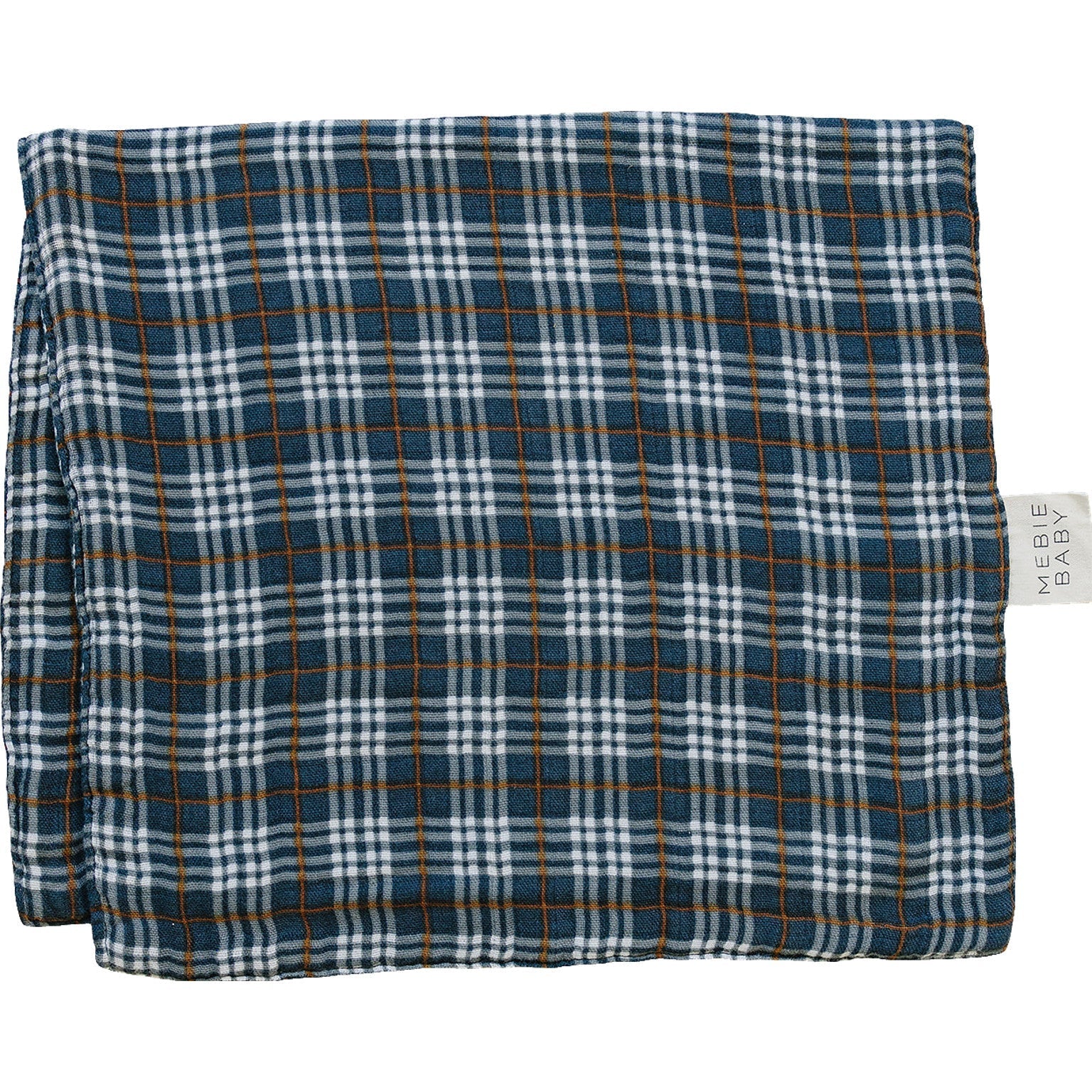 Navy Plaid Muslin Burp Cloth - Textile, Plaid, Tartan, Linens, Woven fabric | Everetts Place