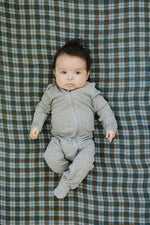 Mebie Baby Navy Plaid Muslin Crib Sheet Soft Breathable Baby Bedding - 