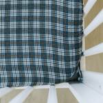 Mebie Baby Navy Plaid Muslin Crib Sheet Soft Breathable Baby Bedding - 