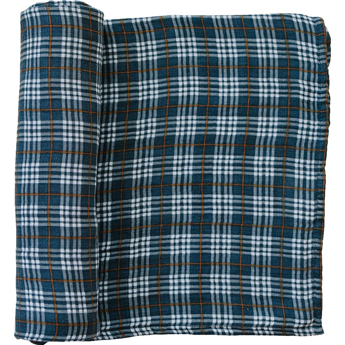 Mebie Baby Navy Plaid Muslin Swaddle Blanket One Hundred Percent Cotton Mebie Baby - 