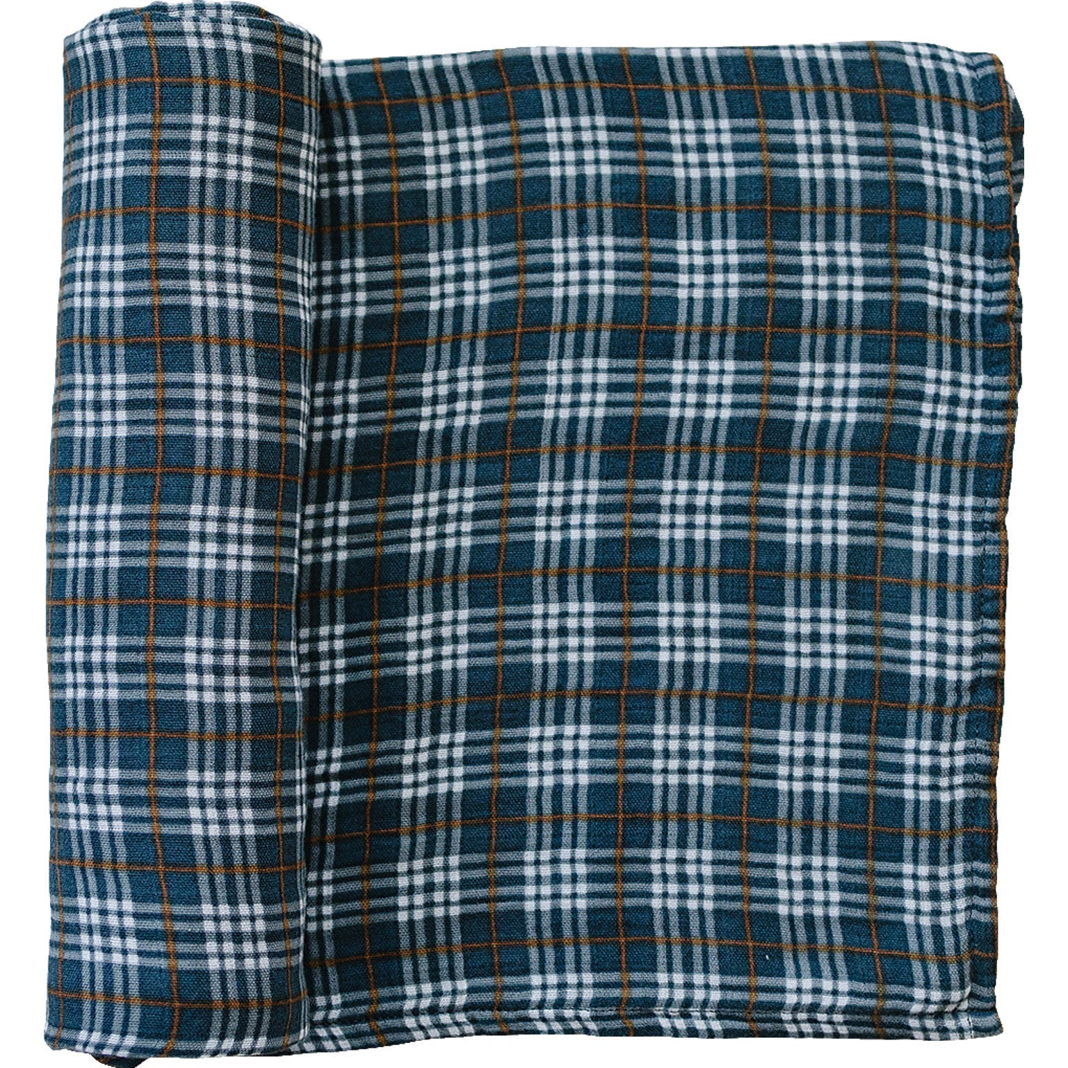 Mebie Baby Navy Plaid Muslin Swaddle Blanket One Hundred Percent Cotton Mebie Baby - 
