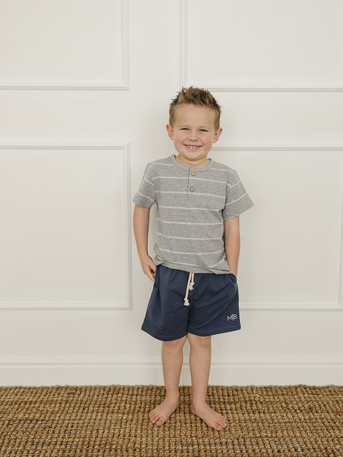 Mebie Baby Navy Pocket Cotton Shorts For Babies And Toddlers By Mebie Baby - 