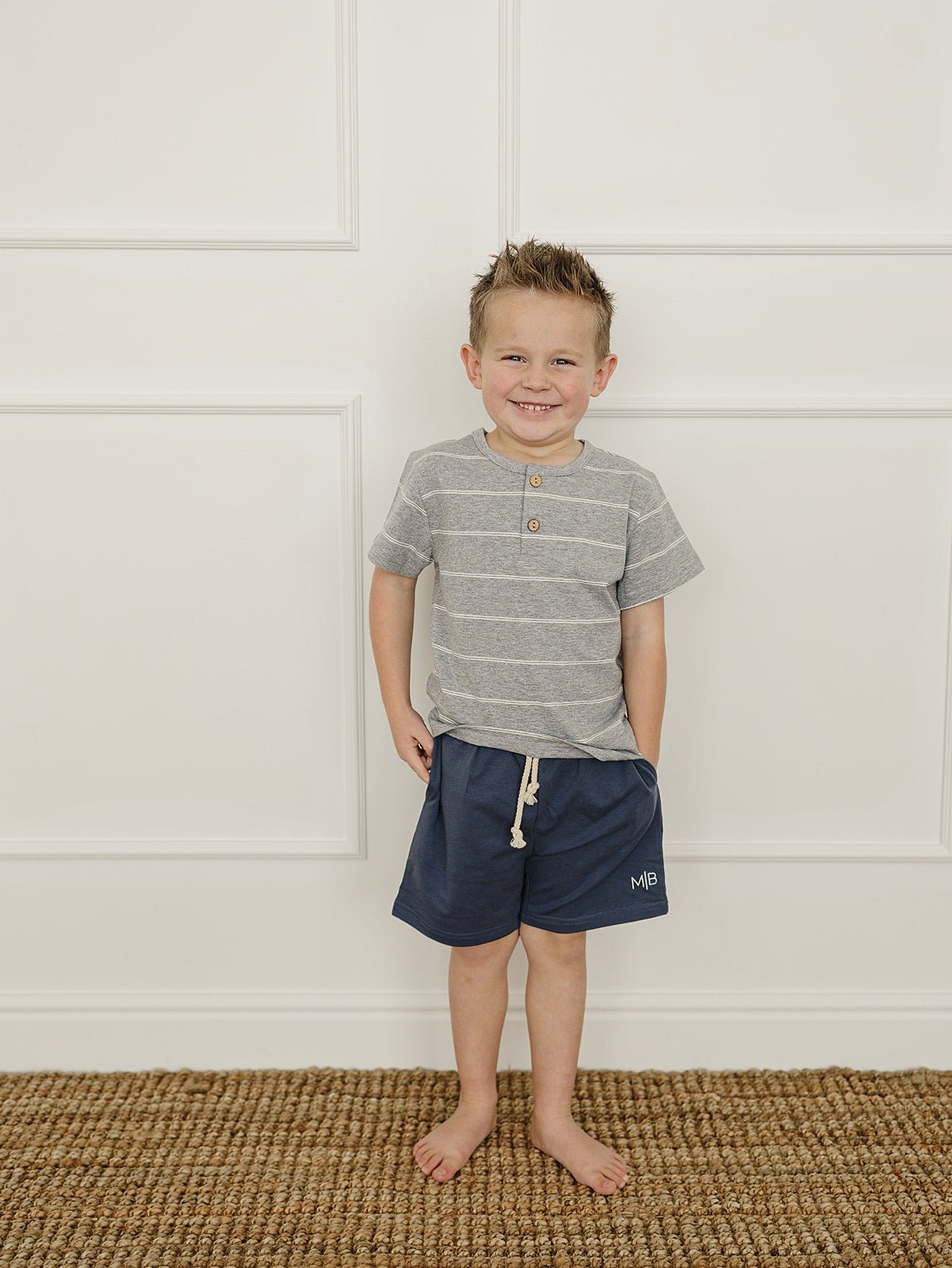Mebie Baby Navy Pocket Cotton Shorts For Babies And Toddlers By Mebie Baby - 