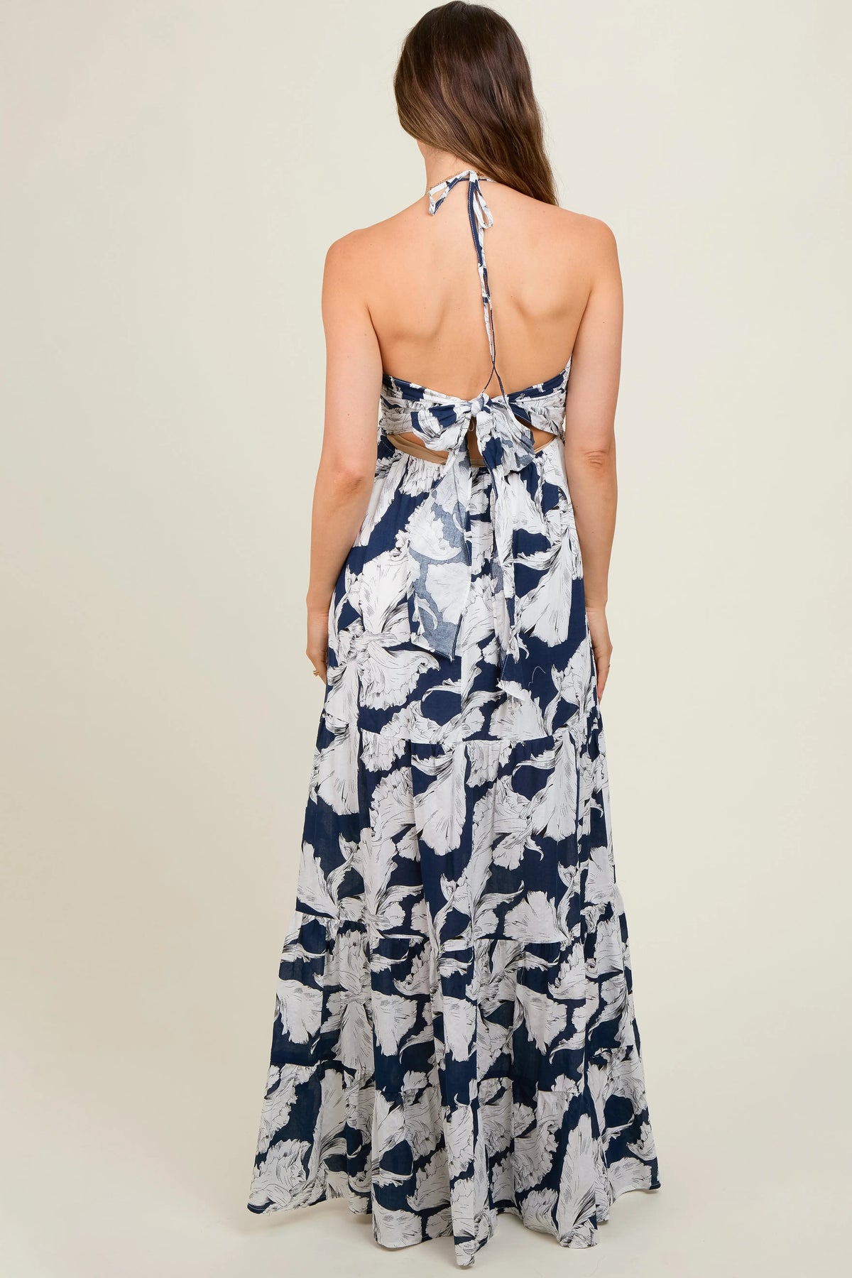 PinkBlush Navy Printed Woven Maternity Maxi Dress - 