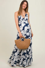 PinkBlush Navy Printed Woven Maternity Maxi Dress - 