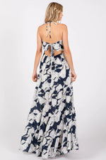 PinkBlush Navy Printed Woven Maxi Dress - 