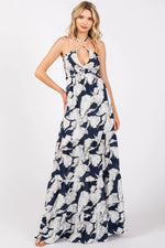 PinkBlush Navy Printed Woven Maxi Dress - 