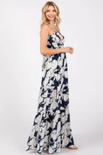 PinkBlush Navy Printed Woven Maxi Dress - 
