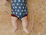 Little Joy Co. Navy Stars Henley Bamboo Romper