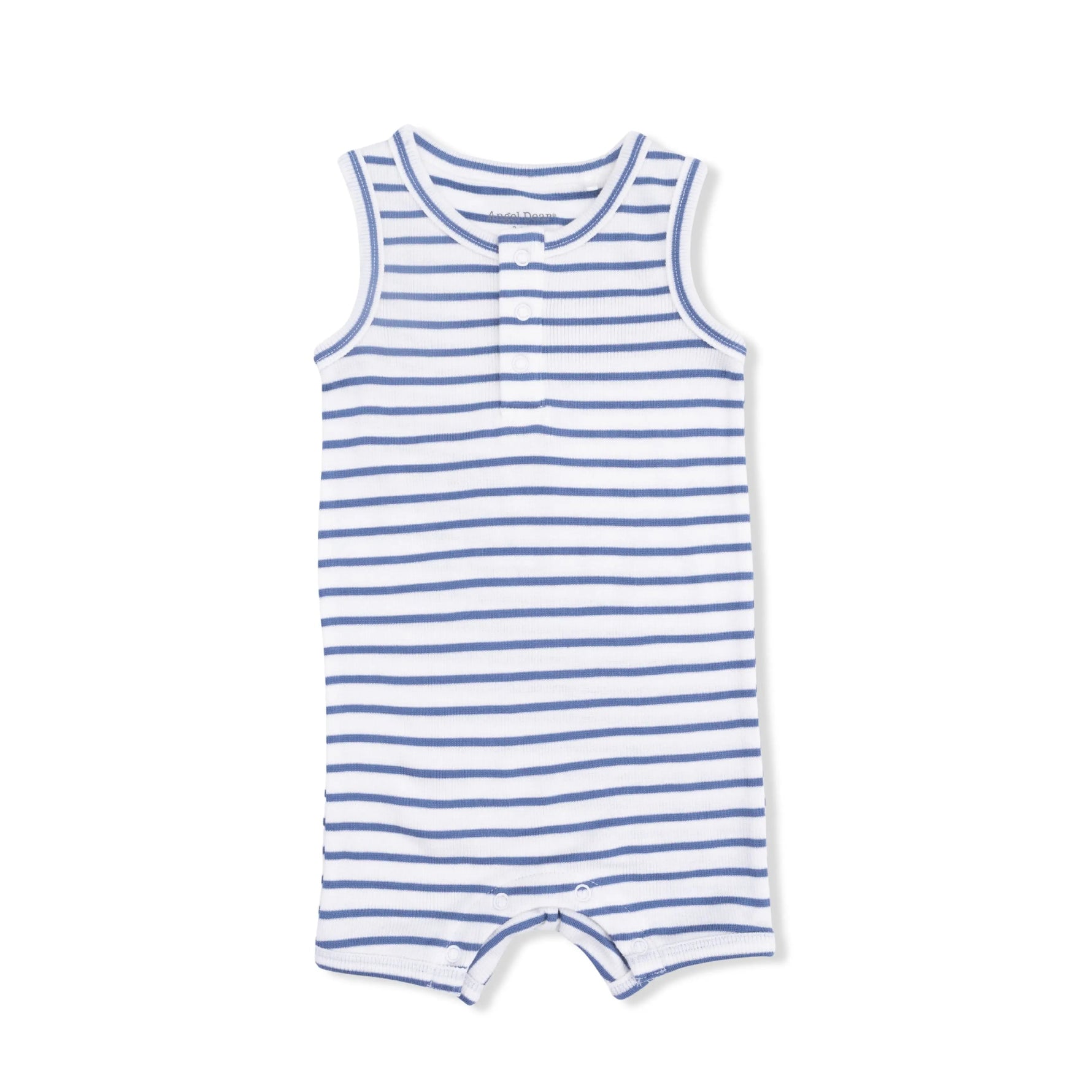 Angel Dear Navy Stripe - Henley Shortie Romper - 